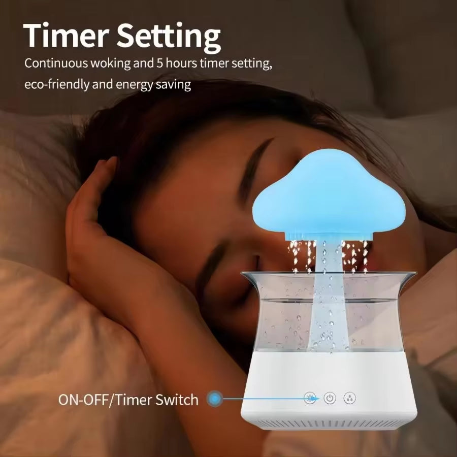 Cloud Rain Relax & sleep Ultrasonic Aromatherapy Diffuser and Humidifier with Colorful Lighting