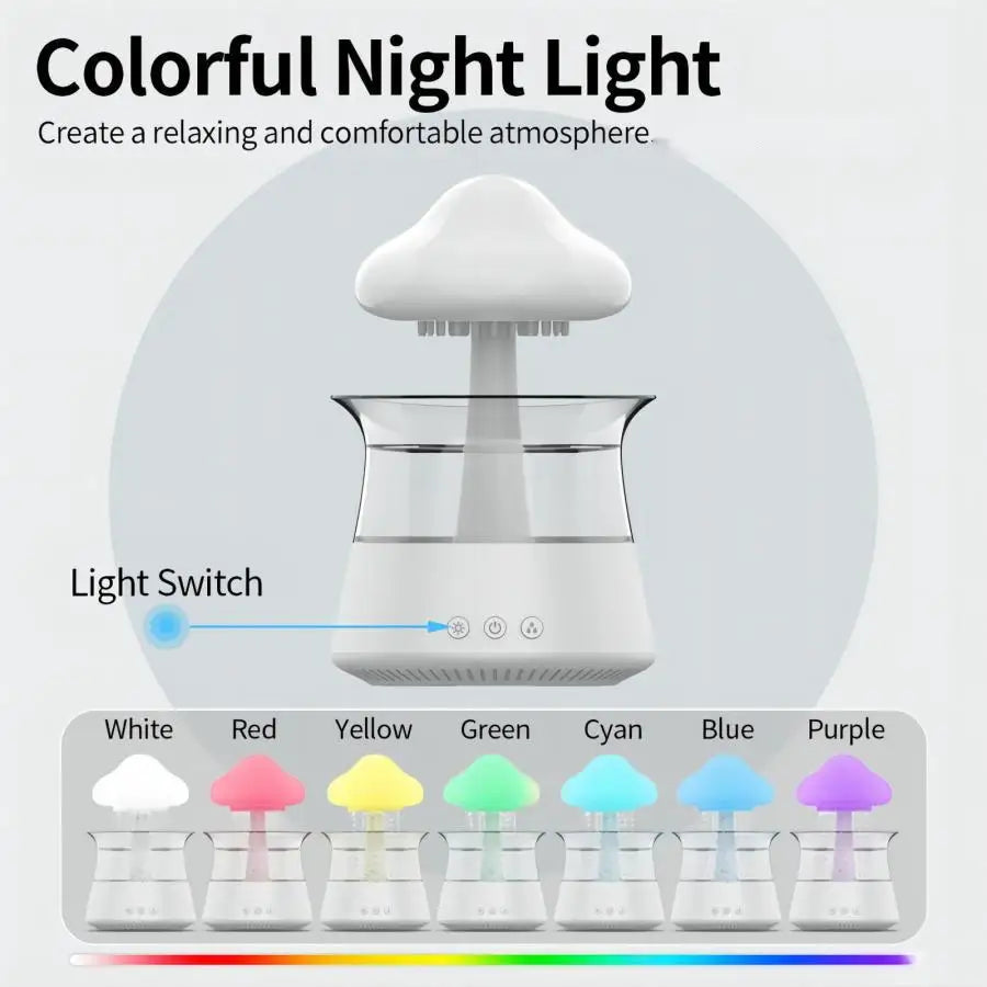 Cloud Rain Relax & sleep Ultrasonic Aromatherapy Diffuser and Humidifier with Colorful Lighting