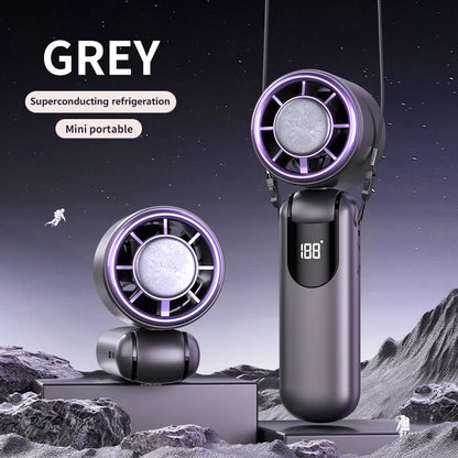 Superconducting Refrigeration High-Speed Handheld Fan Outdoor Charging Portable Small Fan Summer Vacation/Tourism/Camping/Travel