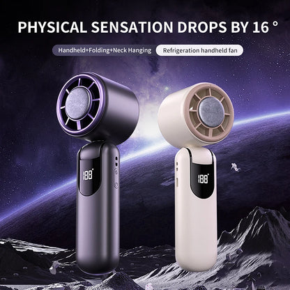 Superconducting Refrigeration High-Speed Handheld Fan Outdoor Charging Portable Small Fan Summer Vacation/Tourism/Camping/Travel