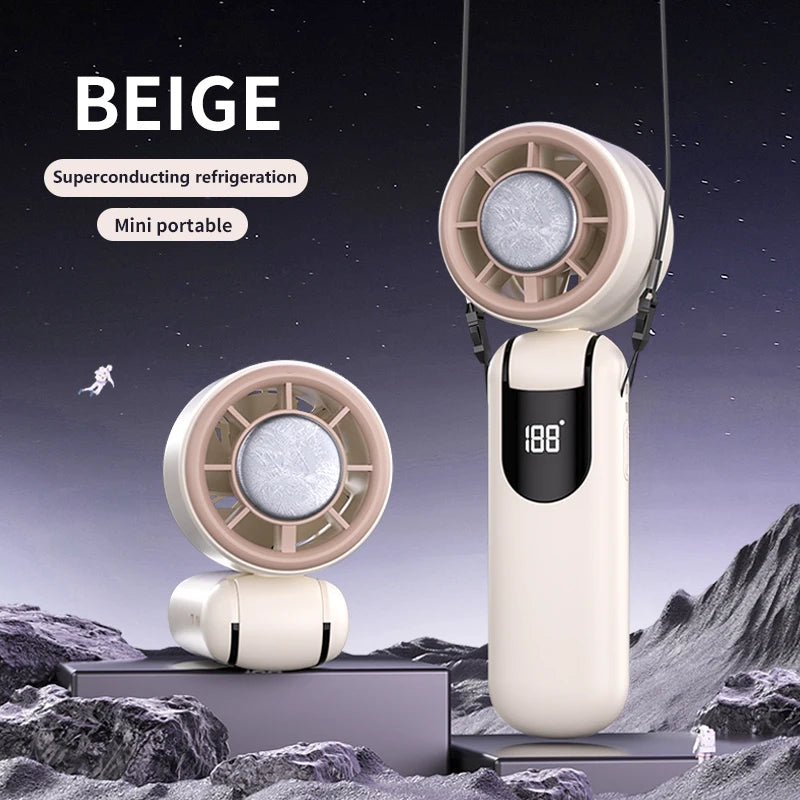 Superconducting Refrigeration High-Speed Handheld Fan Outdoor Charging Portable Small Fan Summer Vacation/Tourism/Camping/Travel